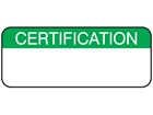 Certification maintenance label.
