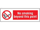 No smoking beyond this point safety sign.