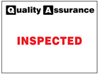 Inspected quality assurance label.