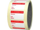 Non conforming goods quality assurance label