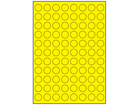 Yellow polyester laser labels, 20mm diameter