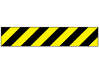 Laminated warning tape, black and yellow chevron.