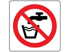 Not drinking water symbol label.