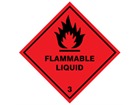 Flammable liquid 3 hazard warning diamond sign