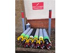 Empty cylinder storage area symbol and text sign.
