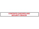 'Contents Checked and Security Sealed' Tape