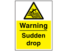 Warning sudden drop sign.