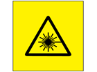 Laser equipment warning symbol safety label.