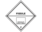 Fissile 7 hazard warning diamond sign