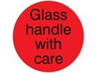 Glass handle with care packaging label