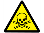 Toxic hazard warning symbol label.