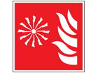 Fire alarm symbol safety sign.