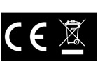 CE and WEEE symbol labels.