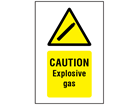 Caution explosive gas symbol and text safety sign.