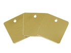 Blank brass square metal tags.