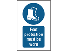 Foot protection must be worn symbol and text safety sign.