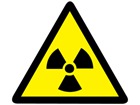 Radiation warning symbol label.