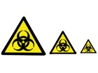 Biological hazard warning symbol label.