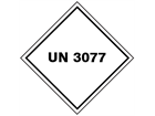 UN 3077 (Environmental hazard, solid) label.