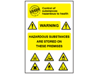 COSHH. Storage of hazardous substances sign.