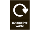 Automotive waste WRAP recycling sign.