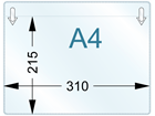Document pocket, A4 horizontal, with clip attachments