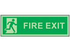 Fire exit running man photoluminescent safety sign