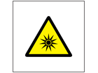 Caution optical radiation hazard symbol safety sign.