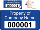 Assetmark destructible serial number label (text on colour), 19mm x 38mm