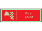 Fire point photoluminescent safety sign