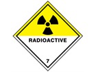 Radioactive 7 hazard warning diamond sign