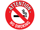 Attention no smoking floor marker