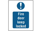 Fire door keep locked safety sign.