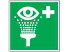 Emergency eye wash symbol safety sign.
