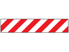 Economy barrier tape, red and white chevron