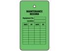 Maintenance record tag.