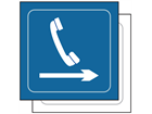 Telephone, arrow right symbol sign.