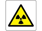 Warning radiation hazard symbol label.