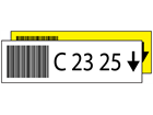Warehouse Racking Labels, 75mm x 250mm - Text, Barcode and Arrow