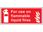 For use on flammable liquids symbol and text sign