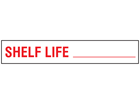 Shelf life stock rack label.