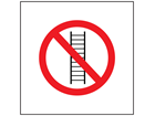 No ladders allowed symbol safety sign.