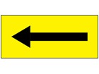 Safety and floor direction tapes, black arrow on yellow. 