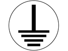 Electrical earth symbol label.