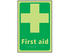 First aid photoluminescent sign.