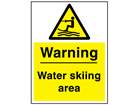Warning water skiing area sign.