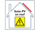 Solar PV on roof hazard label