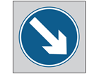 Keep right roll up road sign