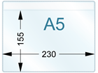 Document pocket, A5 horizontal, with self adhesive fixing