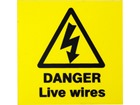 Danger live wires label